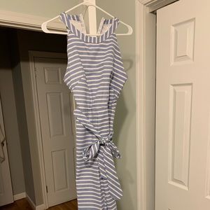 Blue and white jumpsuit